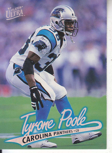 1997 Fleer Ultra Reebok Red Tyrone Poole Cb Panthers