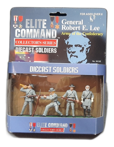Soldados Confederados Elite Command Diecast 4 Figuras Box