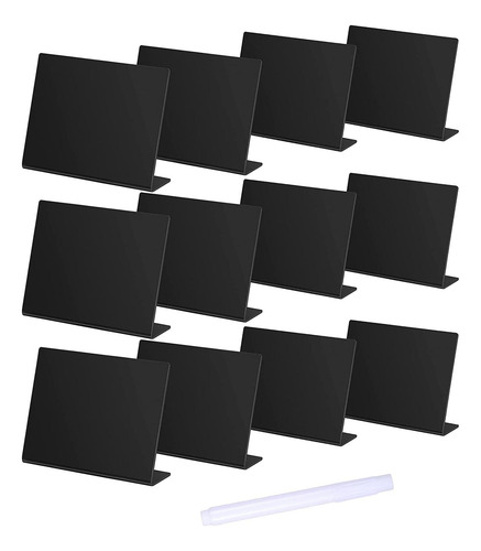 12 Tableros De Mensajes De Acrílico Para Mesa, Negro