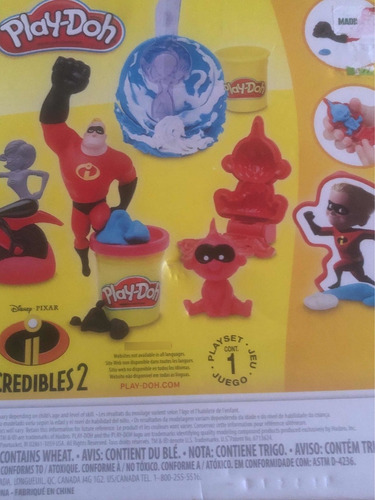 Imagen 4 de 4 de Plastilina 4 Unidades Play Doh Los Increíbles 2