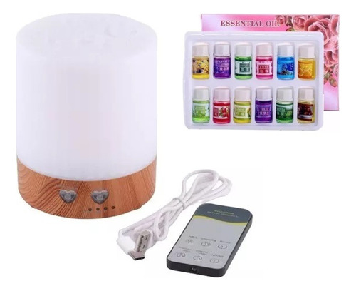 Humidificador Rgb Aire Difusor Purificado 300ml + 12 Aceites