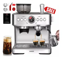 Comprar Sangkee Cafetera Espresso 20 Bares, Cafetera Espresso Y Cappuccino Con Espumador De Leche Y Molino, Máquina De Espresso Profesional, Cafetera Electrica Con Sistema De Calentamiento Dual, 1500w