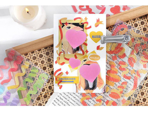 5 Brillante Brillante Stickersheart Estrella Pegatinas Carta