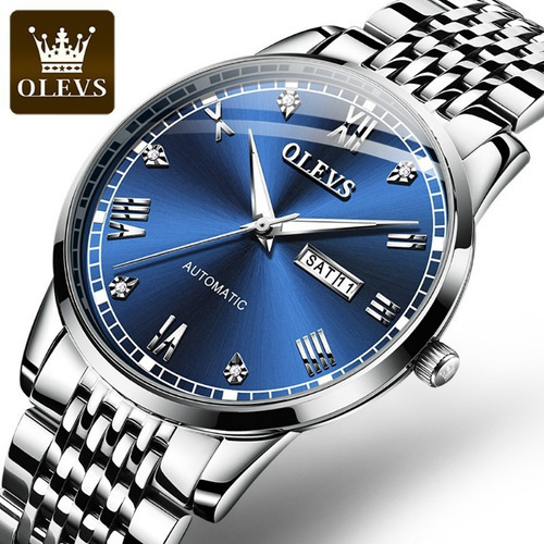 Relojes Automáticos Olevs Classic Calendar Para Hombre Color Del Fondo Azul