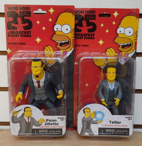 Figuras Penn Y Teller Simpsons Woohoo 25 Aniversario Serie 3