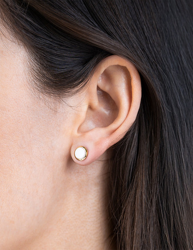 Aretes Circulo Bisel Abulón 0.8 Cm 10k