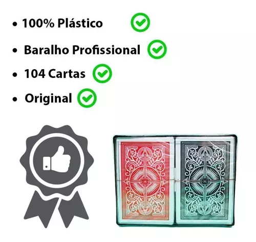 Jogo De Baralho 108 Cartas 100% Plastico Resistente