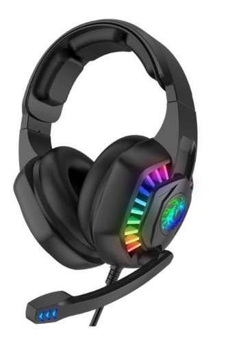 Auriculares Gamer Kanji Kj-g900 Rgb Con Micrófono Color Negro