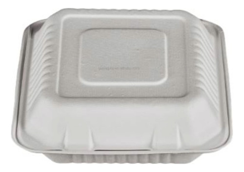 Pack 50 Porta Comida Cuadrado 23,6x22,9x4,6 Cms. Bagasse