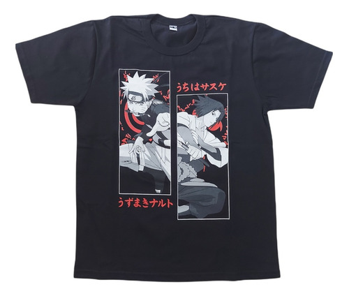 Naruto - Remera Serigrafia - Naruto Uzumaki & Sasuke Uchiha