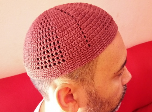 Gorro Islâmico De Croche Touca Takia Kufi Marrom Promoção