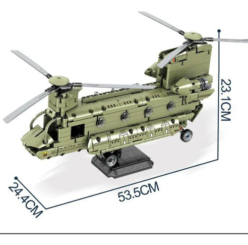Bloques De Construccion Helicoptero Transporte Ch-47 Militar