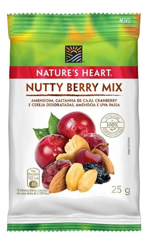 Mix de Frutas e Sementes Nutty Berry Nature's Heart Pacote 25g
