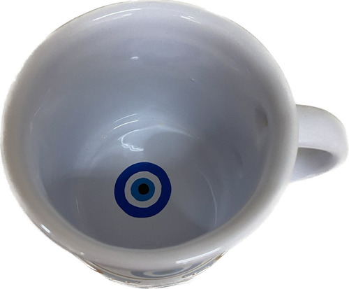 Caneca Decor Retro 340ml - Olho Grego Pattern Fundo Interno Cor Branco
