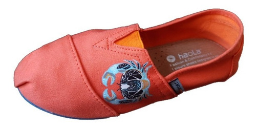 Alpargatas Sport Color Naranja Con Cangrejo