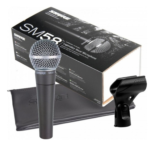 Micrófono Shure Sm58 Dinámico Vocal Cardioide Unidireccional Color Negro/Plata
