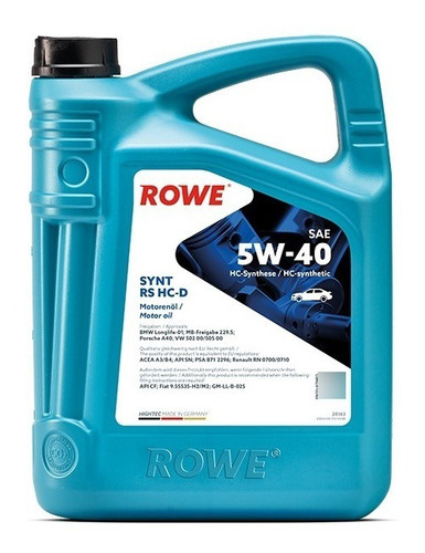 Aceite Rowe Hightec Synt Rs Hc-d 5w40 (5lt)