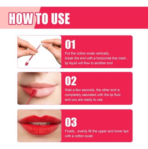 R 20 Unidades De Cotonete De Algodão Matte Box Lip Gloss Cot
