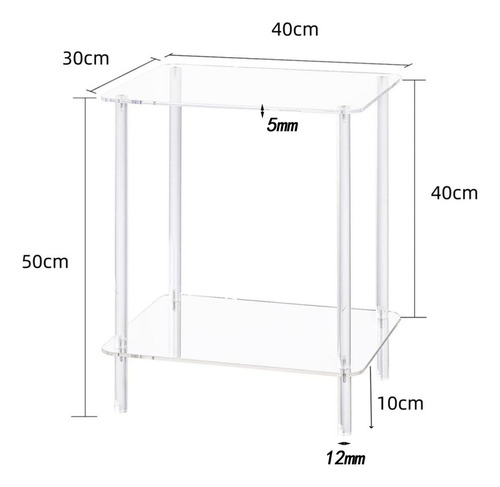 . Mesa Auxiliar De Acrílico Transparente, Mesa Auxiliar