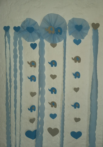 Imagen 1 de 3 de Decoracion Cortina Bienvenida Baby Shower Goma Eva 3x50cm