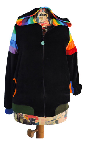 Campera Arcoiris Multicolor Negro - Diseño Independiente