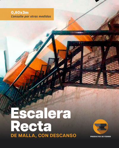 14. Escalera De Hieroo Y Malla Con Descanso De 0.80 De Ancho