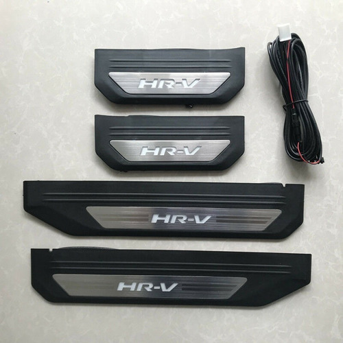 4 Soleiras Iluminadas Honda Hr-v Hrv Led Branco Luz Cortesia