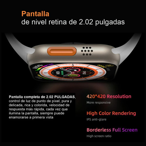 Smartwatch Hiwatch Plus i20 ULTRA MAX i20 ULTRA MAX SUIT display de 23" con caja color plateado