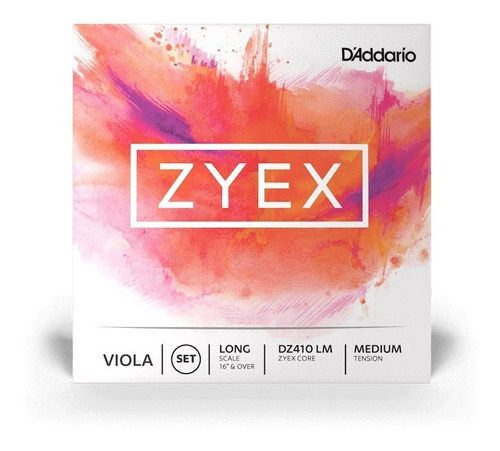 Daddario Zyex Dz410 Lm Juego 4 Cuerdas P/ Viola 16 Pulgadas