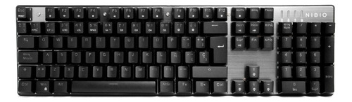 Teclado gamer Nibio Impact MK500 QWERTY español España color negro con luz RGB