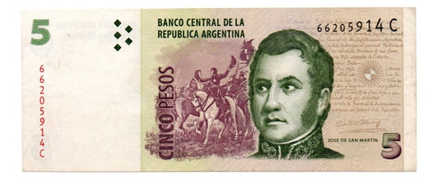 Billete 5 Pesos Convertibles Segundo Diseño Bottero 3314 Mb+