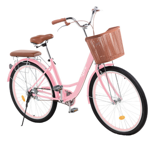 Bicicleta Urbana Vintage R26 Bicicleta Con Canasta Y Parrila Acolchada Rosa Dpbubu190001 Xtreme Life