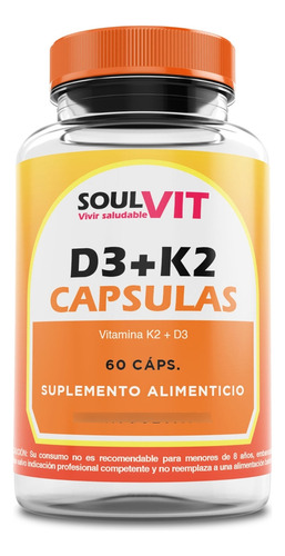 Vitamina D3+k2 60 Capsulas Sofgel Soulvit