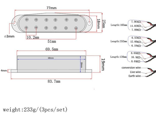 Pastilla Alnico M N B Para Reemplazo De Guitarra Eléctrica