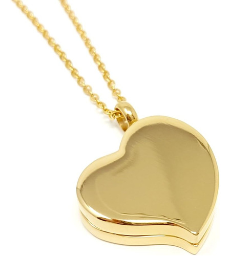 Amour Heart Pill Necklace - Medallón De Corazón Pulido Con F