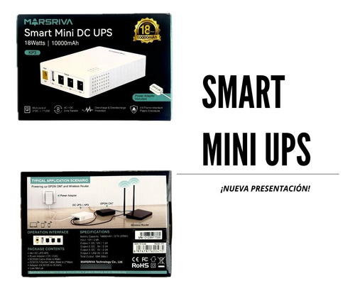 Mini Ups Inteligente Marsriva Kp3 10000mah Fibra Internet