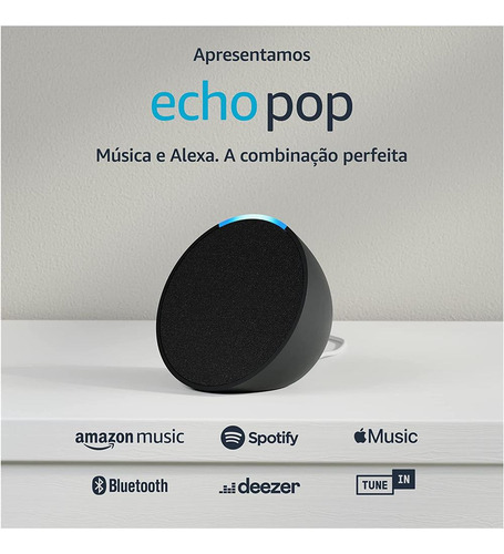 Echo Pop Amazon C/alexa Smart Speaker Compacto C/som Envolve