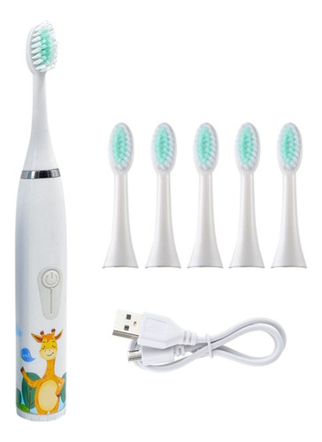 Cepillo Dental Infantil Eléctrico Blanco - 5 Repuestos