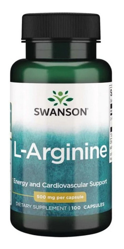 L Arginine Energy Support 500mg 100 Capsulas Swanson Sabor Natural