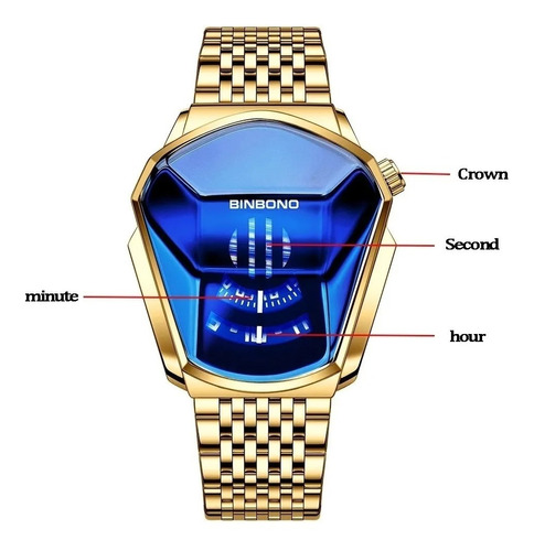 Reloj Elegante De Lujo Acero De Pulsera Binbond Para Hombre