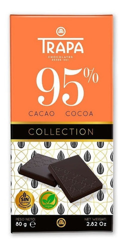 Chocolate Trapa Collection 95 % Cacao  Sin Gluten