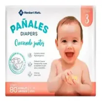Comprar Pañales Desechables Member's Mark Etapa 3 Unisex 80 Piezas