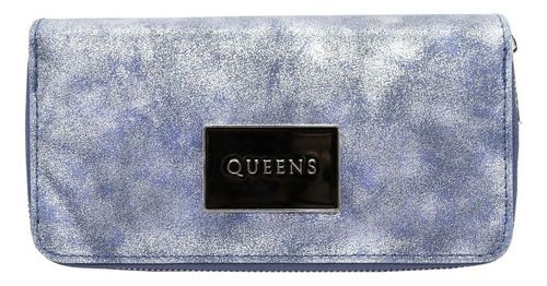 Queens Billetera Mujer Cuero Sintético Cierre Urbana Qw12-2z Color Azul Marino
