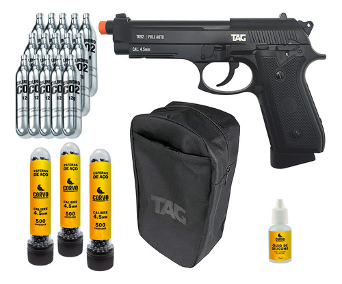 Pistola De Pressão Co2 4.5mm Automática Blowback Tag Tg92