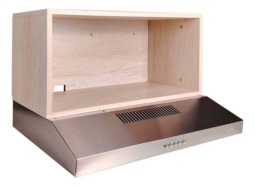 Cocina Integral Premium Decomobil Con Campana Y Parrilla Color Encino Polar - Mármol Blanco
