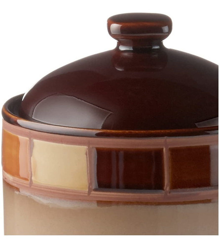 Gibson, Set De 3 Tarros Color Beige Y Café.