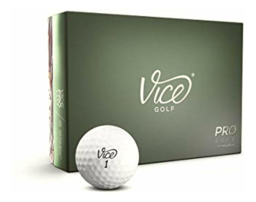 Vice Golf Pro Pelotas De Golf Suaves, Color Blanco (una