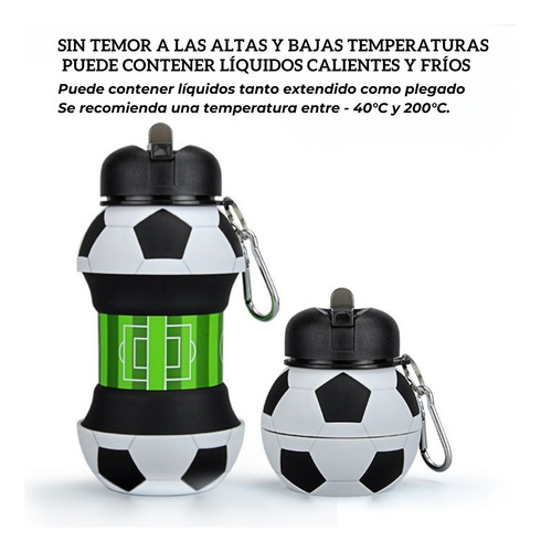 Botella Plegable De Silicona Para Fútbol Portátil Y Antiderr Blanco Fútbol