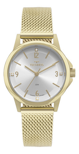 Relógio Technos Boutique Dourado Feminino 2035mve/1k Fundo Prateado