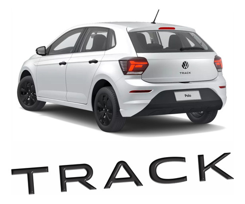 Adesivo Emblema Traseiro Polo Track 2023 Preto Resinado